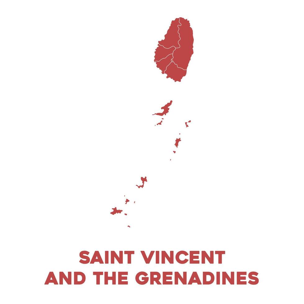 detailliert Heilige Vincent und das Grenadinen Karte vektor