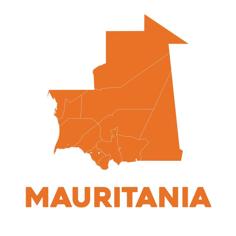 detaljerad mauretanien Karta vektor