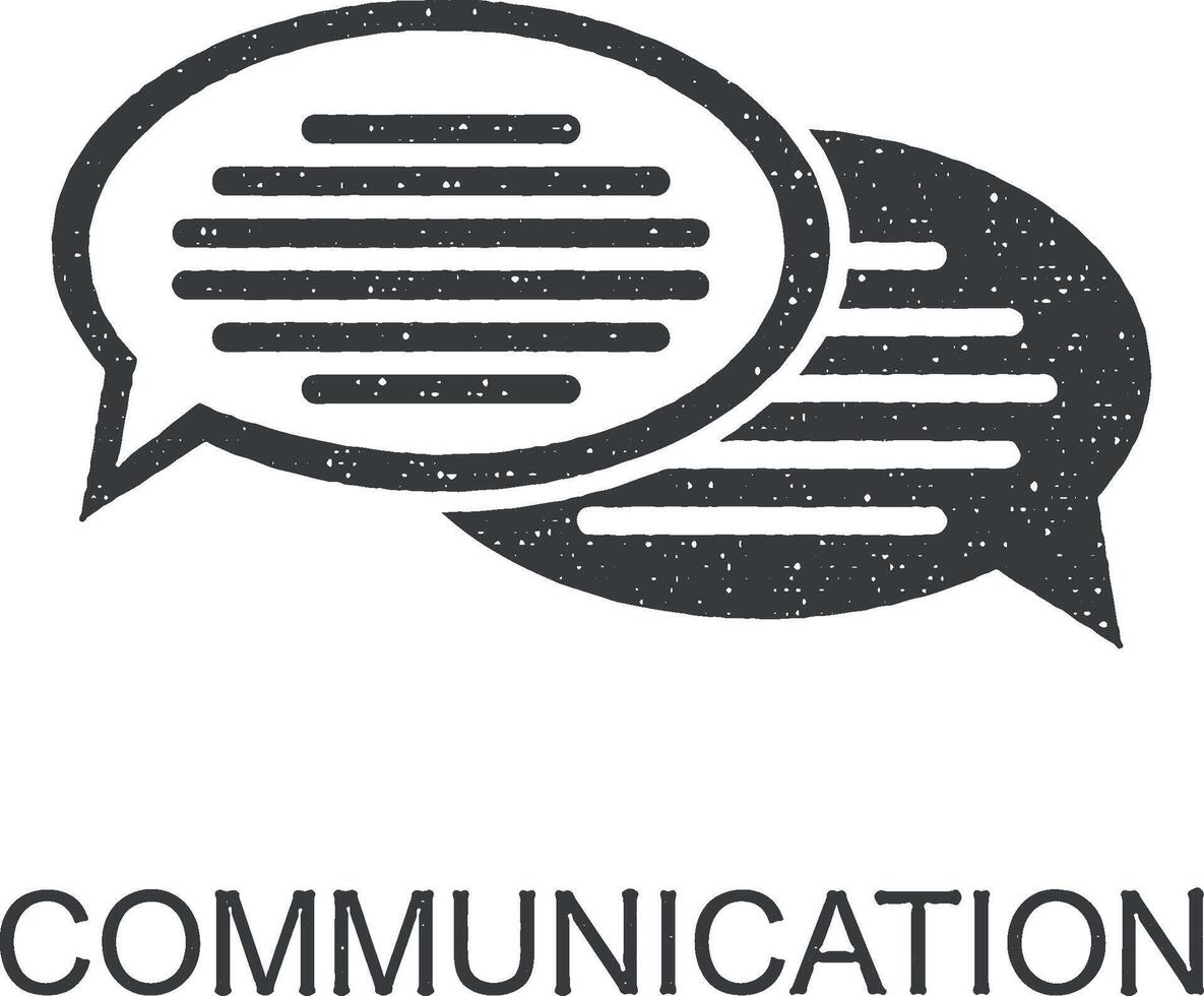 kommunikation tecken ikon vektor illustration i stämpel stil