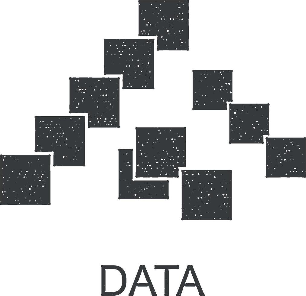 data ikon vektor illustration i stämpel stil