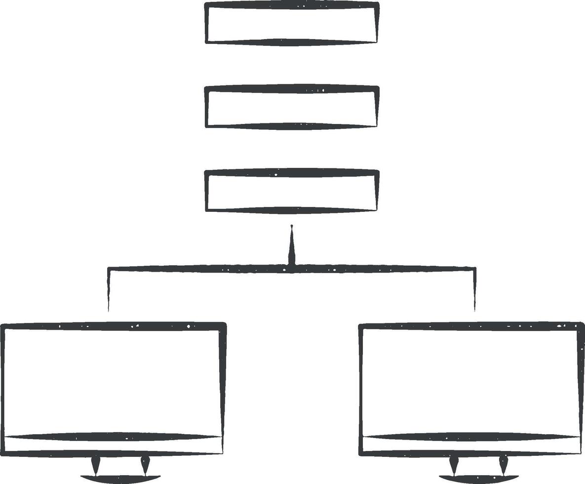 databas ikon vektor illustration i stämpel stil