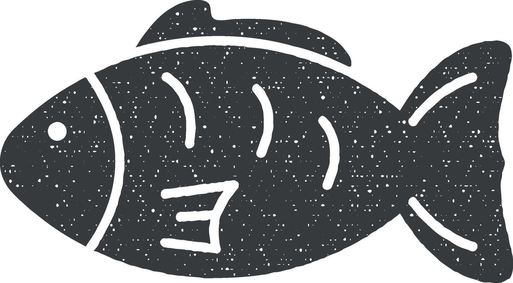 Fisch, Essen, Teriyaki Symbol Vektor Illustration im Briefmarke Stil