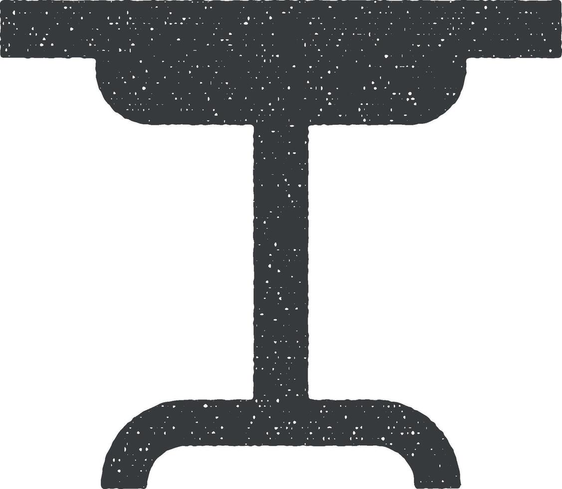 runden Tabelle Glyphe Symbol Vektor Illustration im Briefmarke Stil