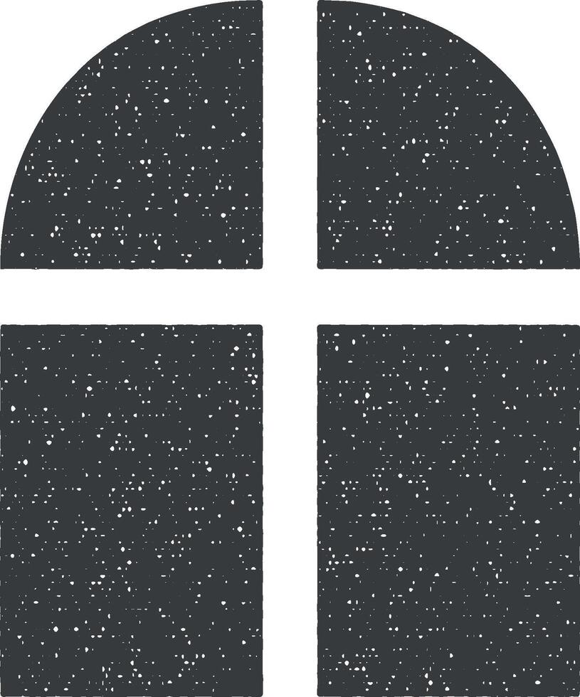 Fenster Glyphe Symbol Vektor Illustration im Briefmarke Stil