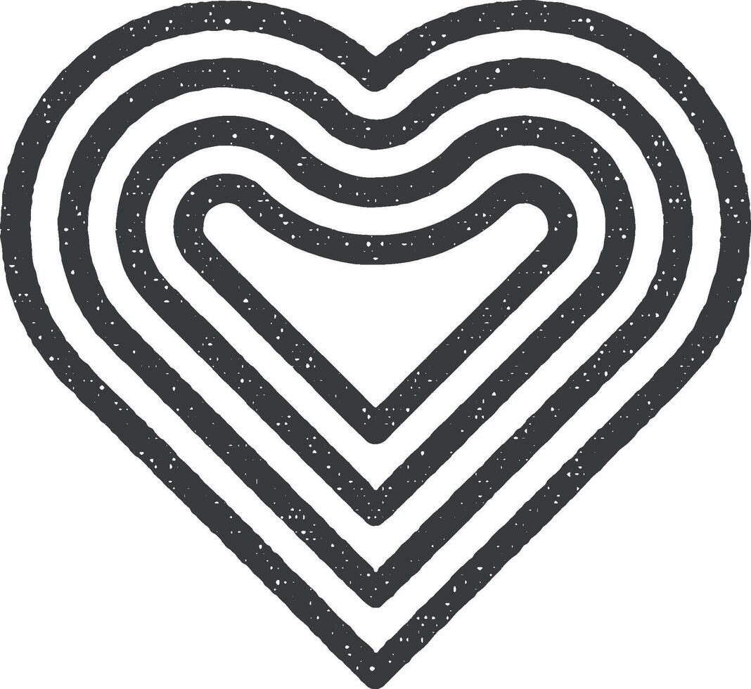 Herz Gliederung Symbol Vektor Illustration im Briefmarke Stil