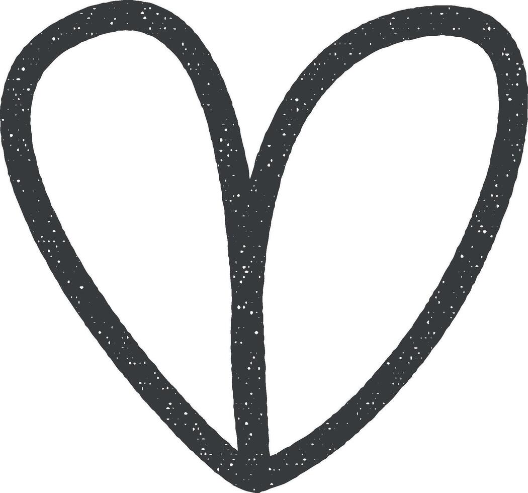Herz Hand gezeichnet Symbol Vektor Illustration im Briefmarke Stil