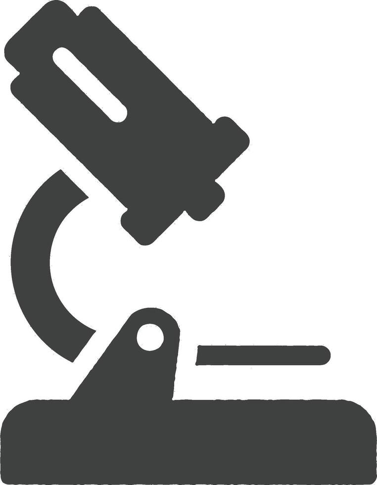mikroskop ikon vektor illustration i stämpel stil