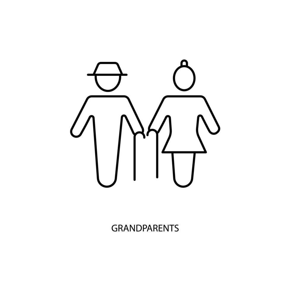 Großeltern Konzept Linie Symbol. einfach Element Illustration. Großeltern Konzept Gliederung Symbol Design. vektor