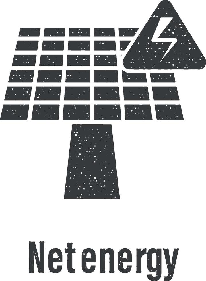 Netz Energie Symbol Vektor Illustration im Briefmarke Stil