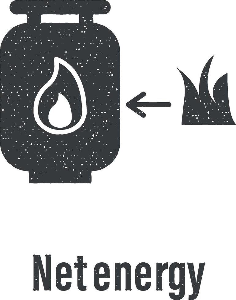 Netz Energie Symbol Vektor Illustration im Briefmarke Stil