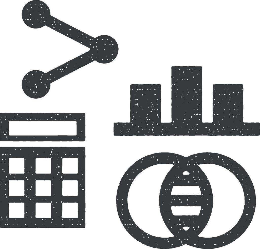 kalkylator, matematisk ikon vektor illustration i stämpel stil