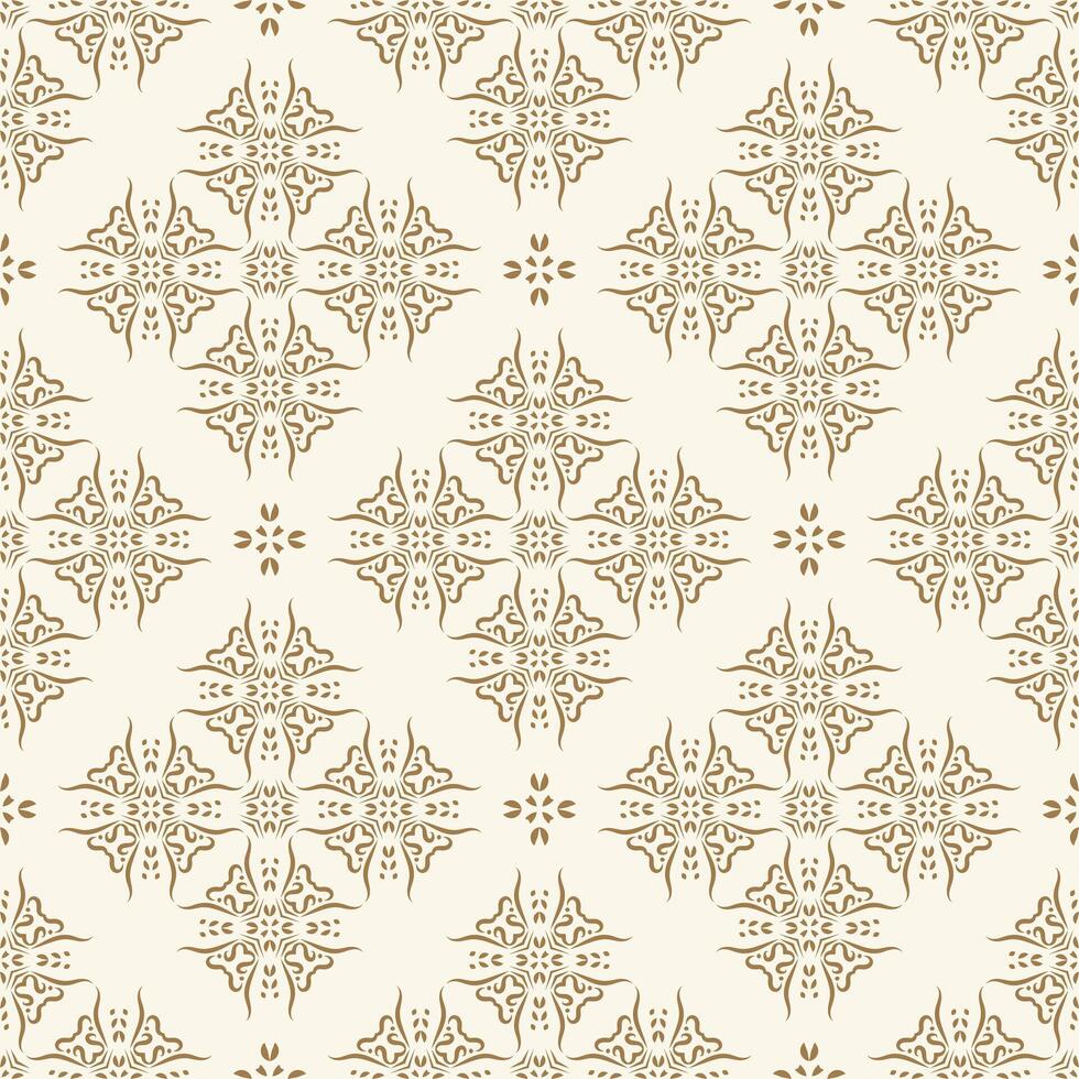 Gold nahtlos Barock Damast Muster mit Jahrgang Stil. Luxus Blumen- Ornament zum Dekoration Innere. Design zum Stoff und Textil, Hintergrund, Vorhang, Zimmer Mauer. vektor