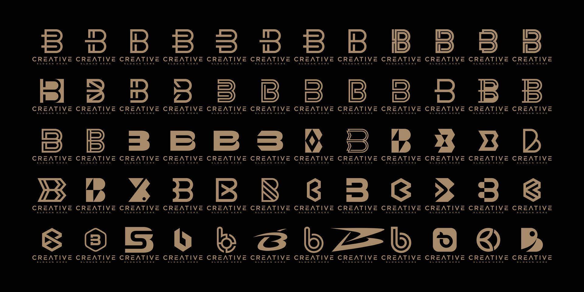 kreativ brev b ikon uppsättning. design för företag av lyx, elegant, enkel. vektor