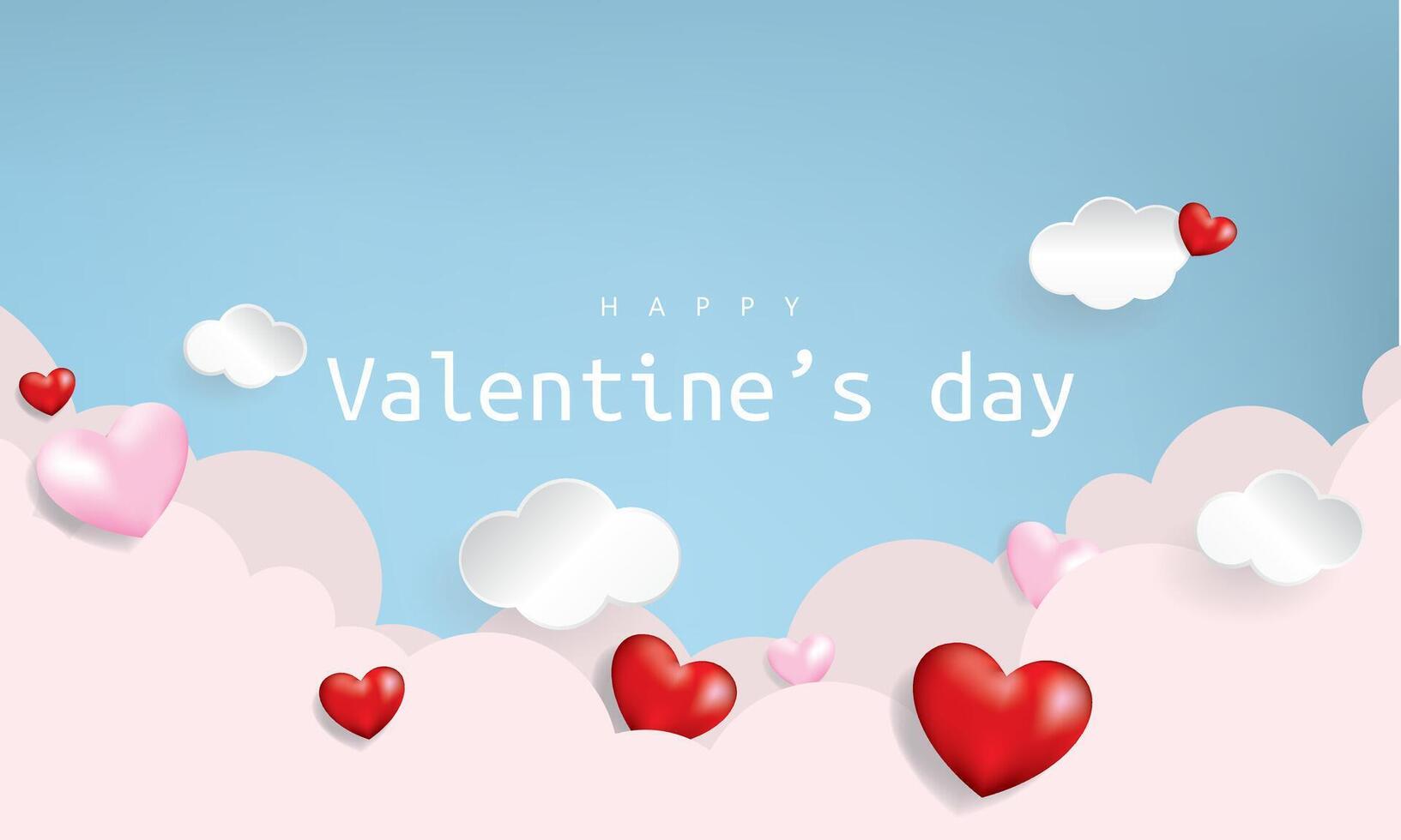 glücklich Valentinstag Tag stilvoll Herz Banner vektor