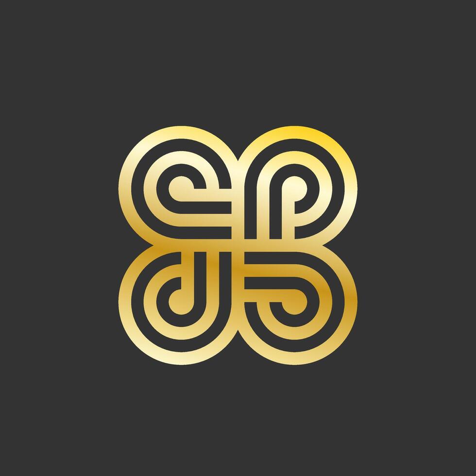 celtic symbol. gyllene emblem för tur och kärlek. vektor