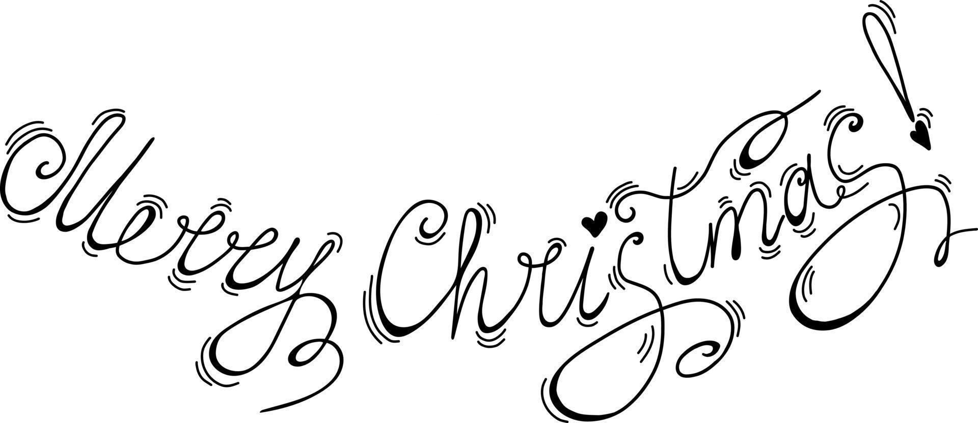 bokstäver god jul. vektor illustration. handskriven teckning