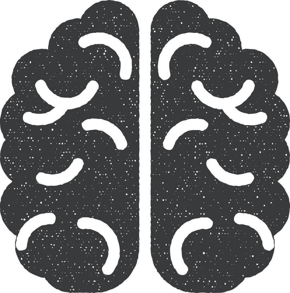 Labor, Gehirn Symbol Vektor Illustration im Briefmarke Stil