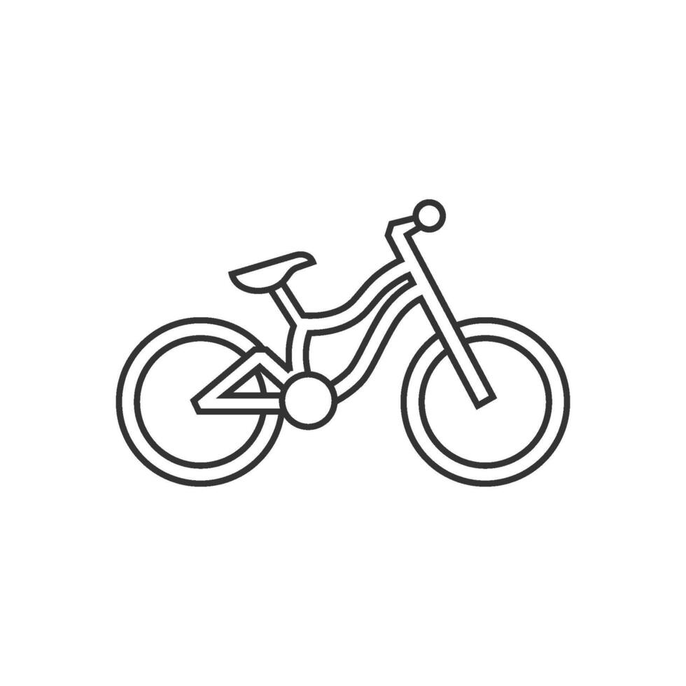 Berg Fahrrad Symbol im dünn Gliederung Stil vektor