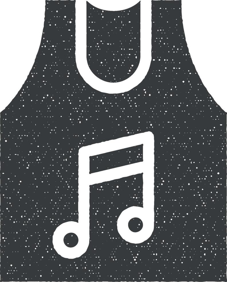 Musik- Festival, T-Shirt, Notiz, Zeichen Symbol Vektor Illustration im Briefmarke Stil