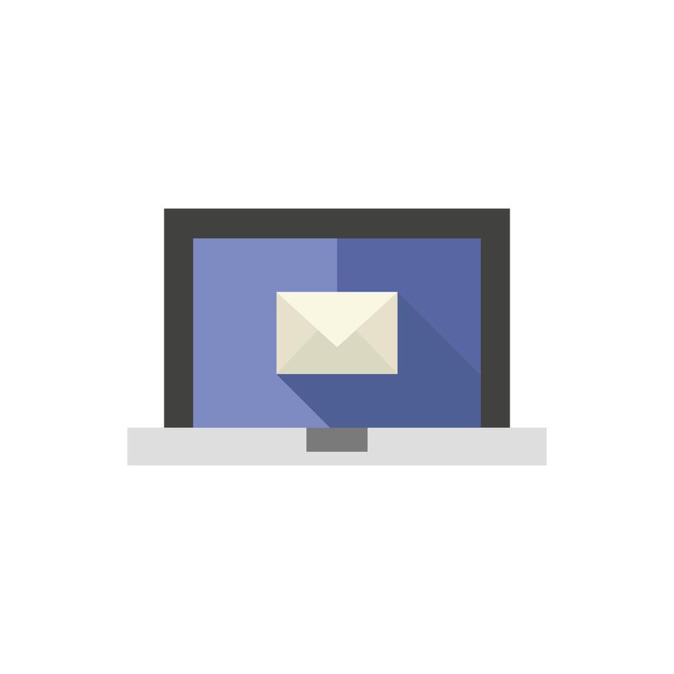 Email Symbol im eben Farbe Stil. Briefumschlag Laptop Geschäft Botschaft Mail elektronisch vektor