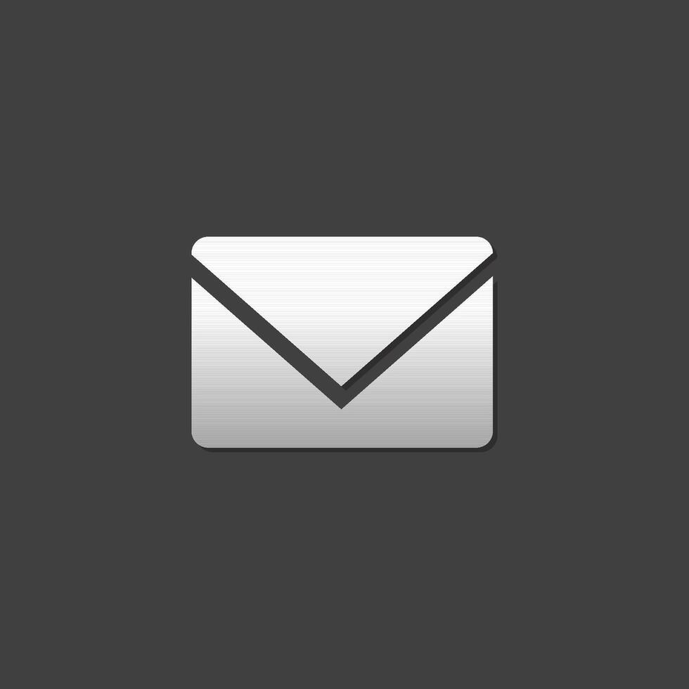 e-post ikon i metallisk grå Färg stil. kuvert stämpel posta brev vektor