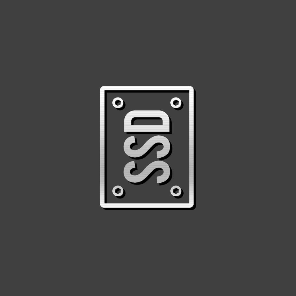 fast stat kör ikon i metallisk grå Färg stil.dator lagring sSD vektor