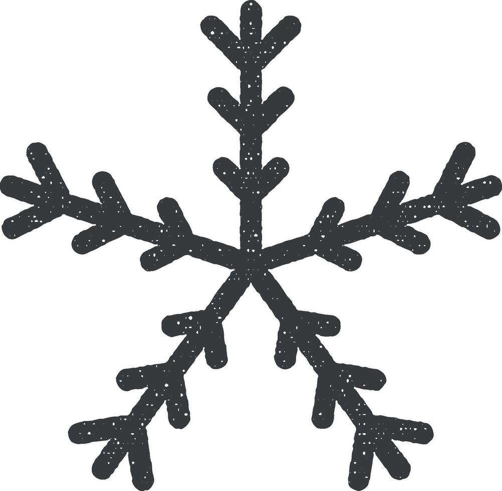 snöflinga ikon vektor illustration i stämpel stil