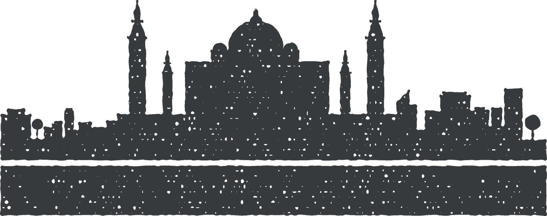 Indien detailliert Horizont Symbol Vektor Illustration im Briefmarke Stil