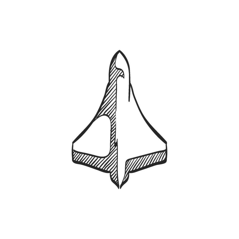 Hand gezeichnet skizzieren Symbol Überschall- Flugzeug vektor