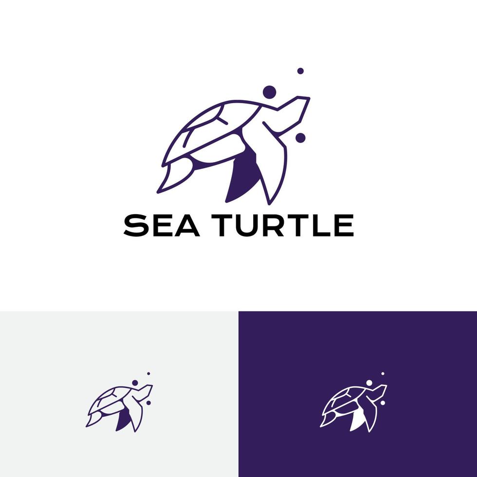abstrakt havssköldpadda djur undervattens vilda djur linje logotyp vektor