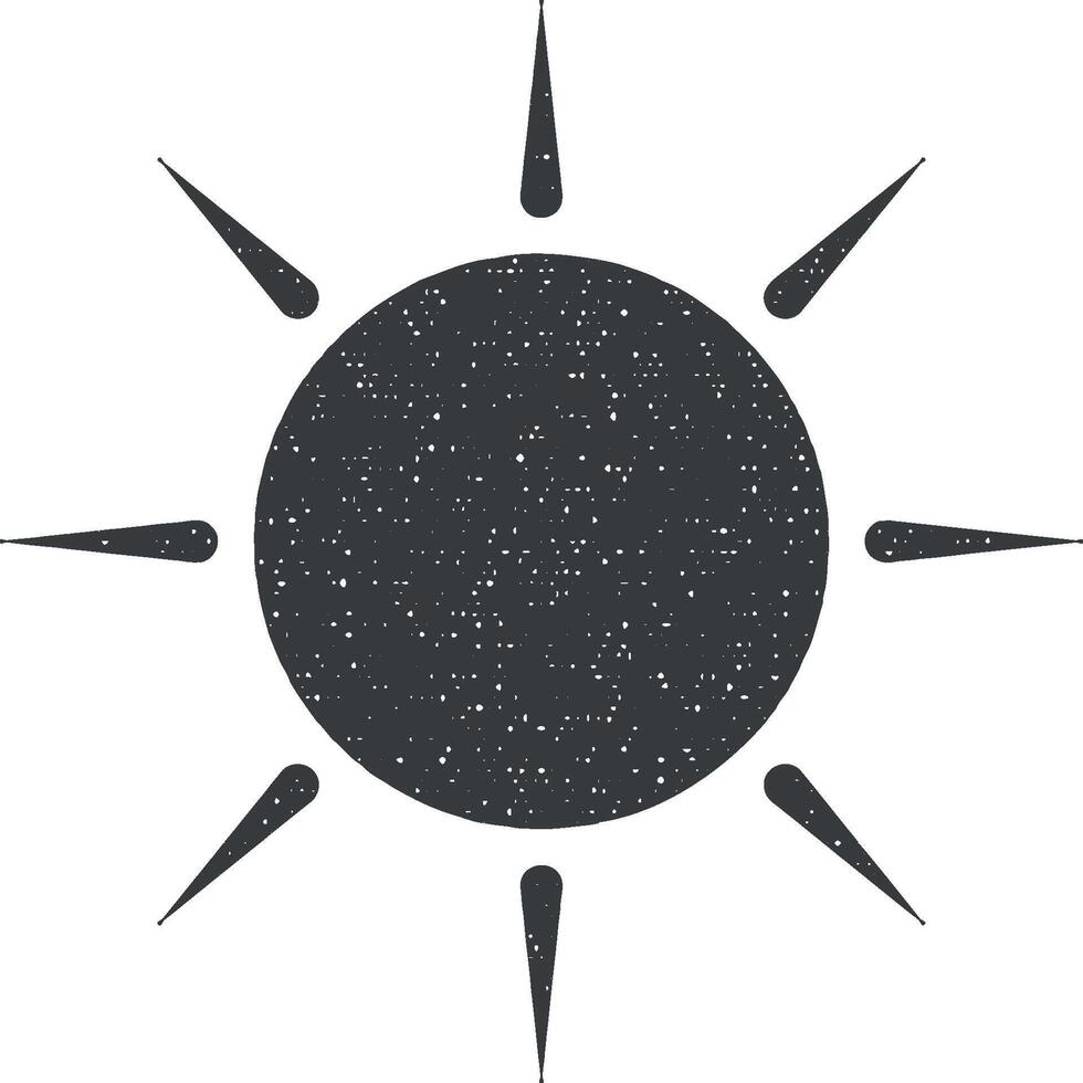 das Sonne Symbol Vektor Illustration im Briefmarke Stil