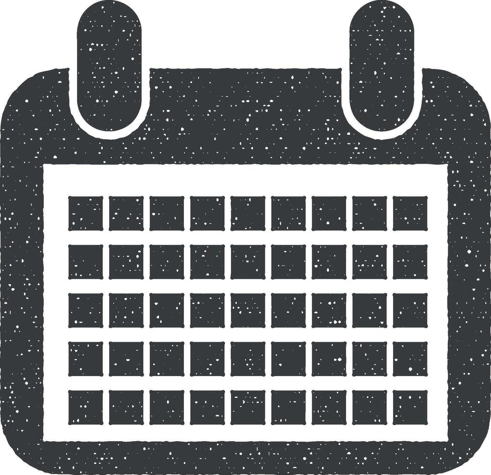 das Kalender Symbol Vektor Illustration im Briefmarke Stil