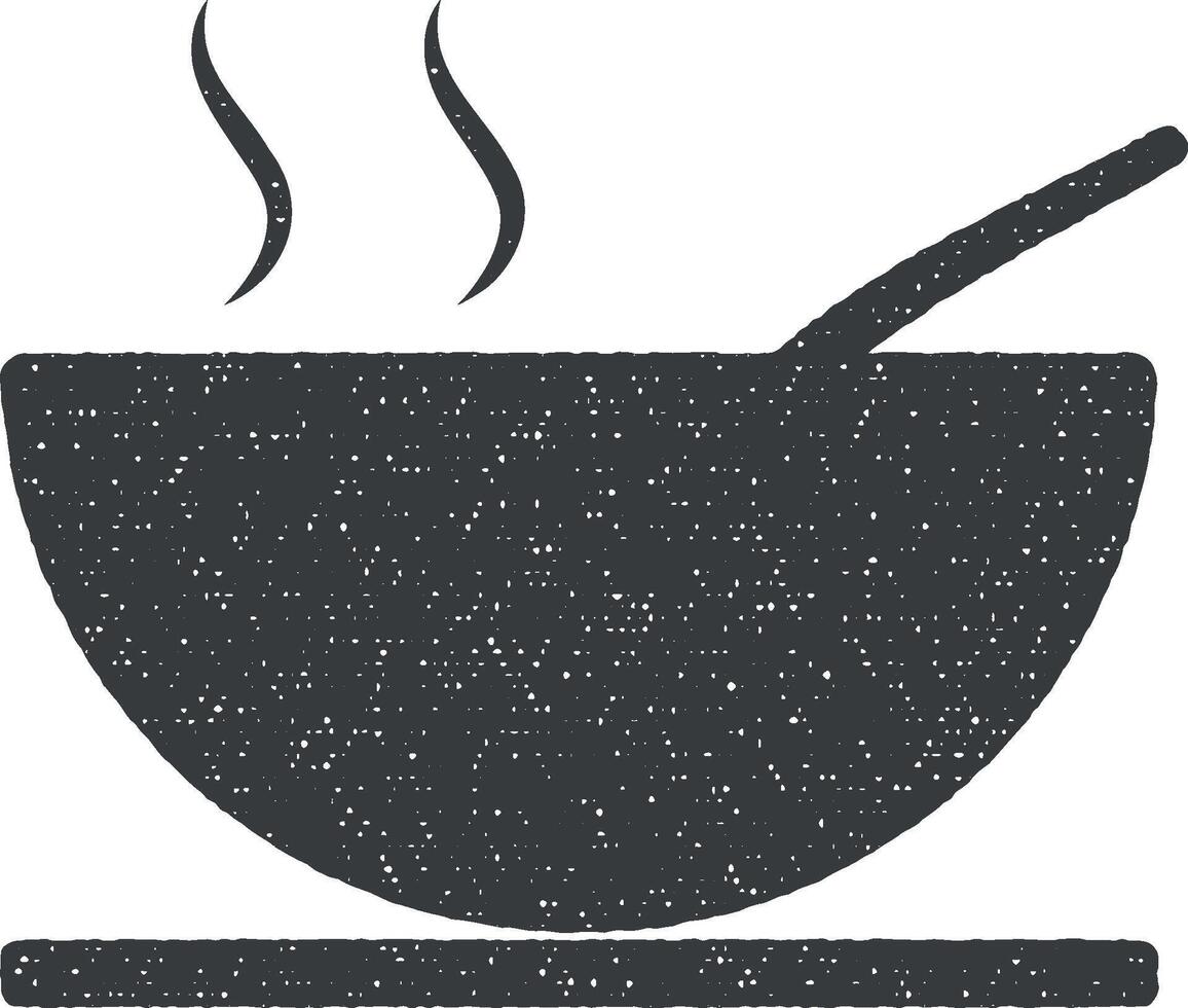 soppa i en tallrik vektor ikon illustration med stämpel effekt