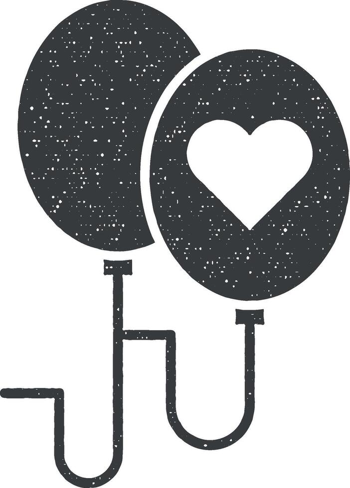 Wohltätigkeit, Luftballons Vektor Symbol Illustration mit Briefmarke bewirken