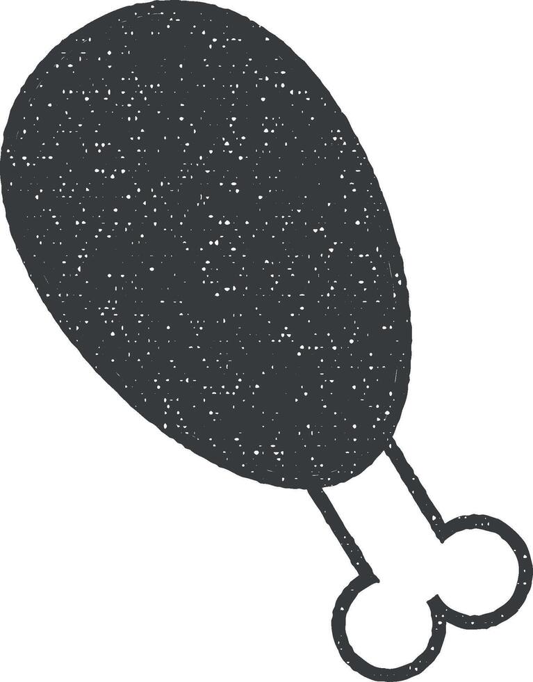 Hähnchen s Bein Symbol Vektor Illustration im Briefmarke Stil