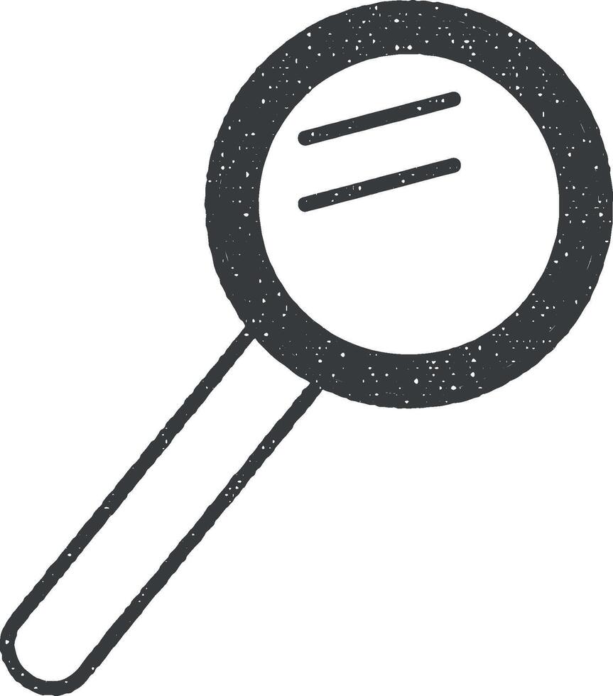 förstoringsglas ikon vektor illustration i stämpel stil