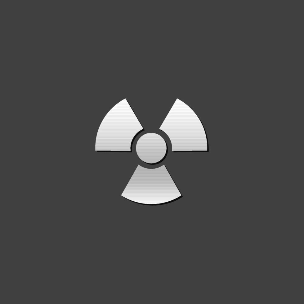 radioaktiv symbol ikon i metallisk grå Färg stil. vetenskap forskning kärn energi vektor