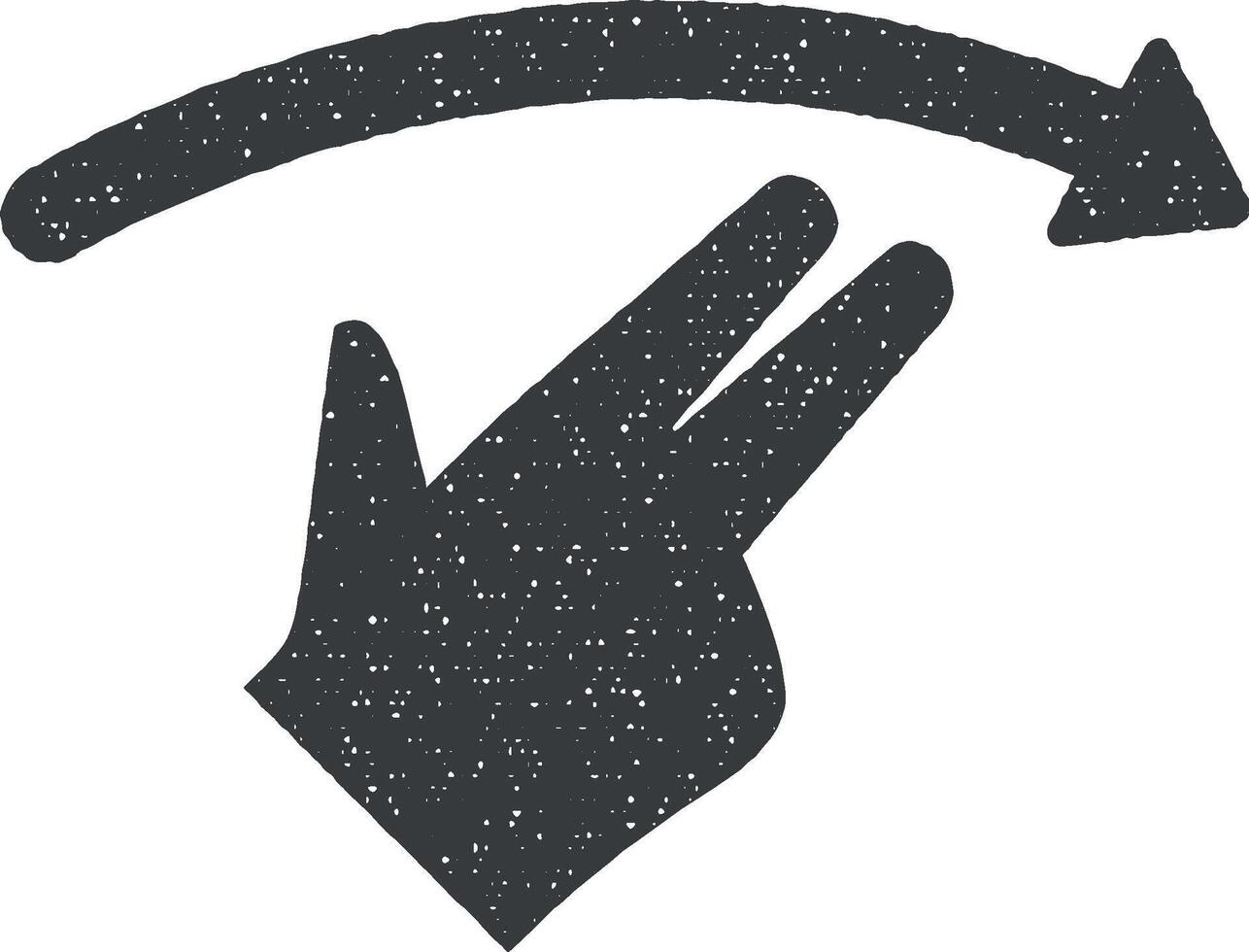 hand, fingrar, gest, hårt slag, rätt vektor ikon illustration med stämpel effekt
