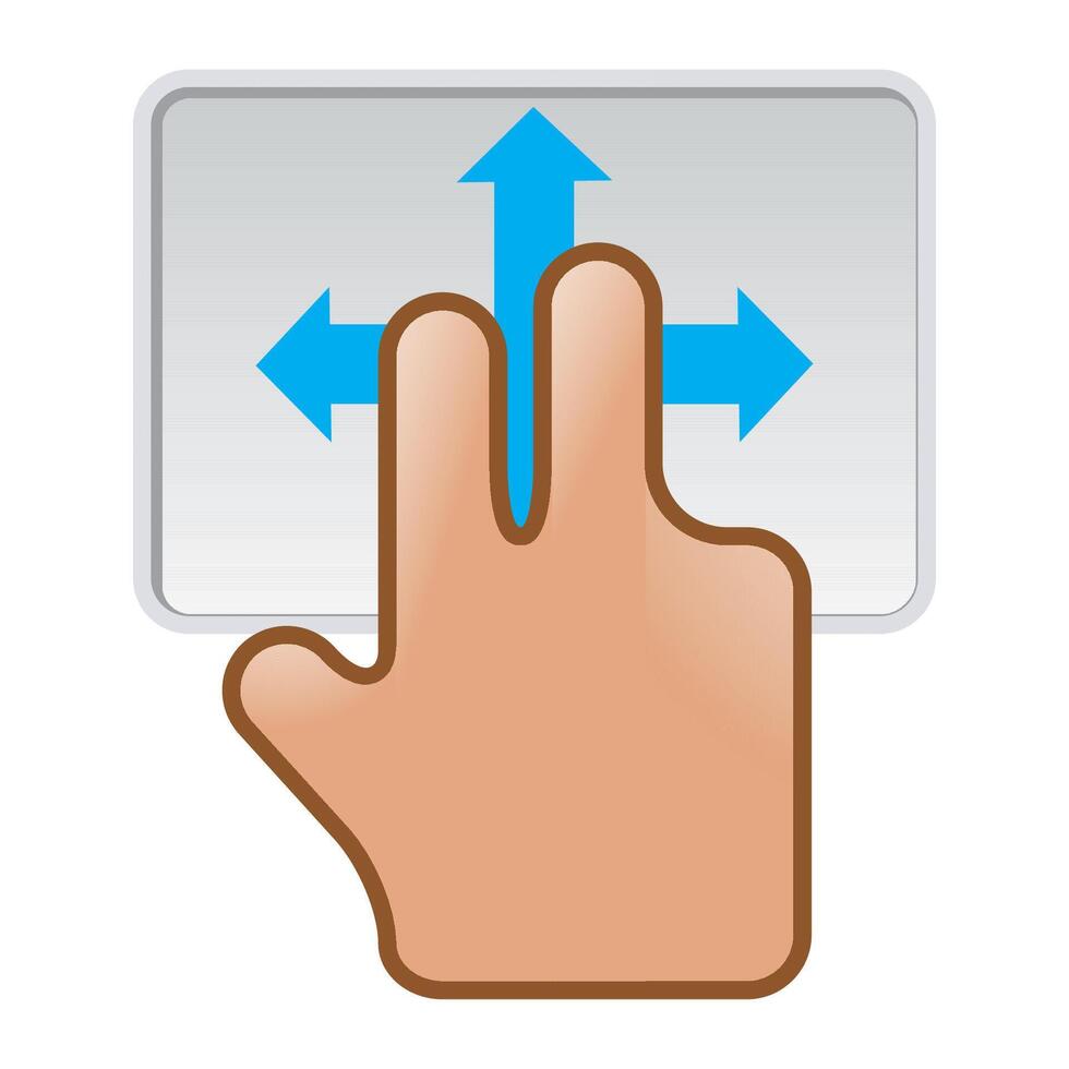 finger gest ikon i Färg. grej Rör vaddera smart telefon bärbar dator vektor