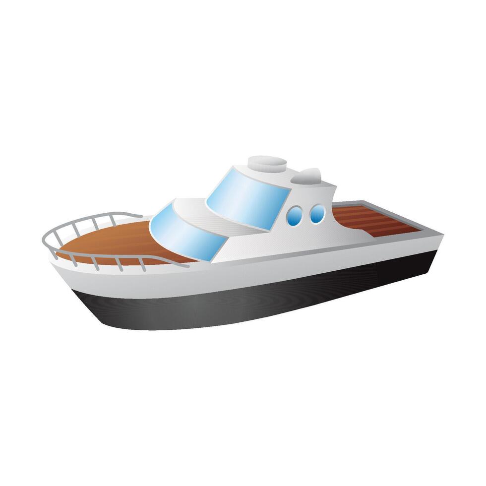 Angeln Boot Symbol im Farbe. Sport Erholung Schiff Transport vektor