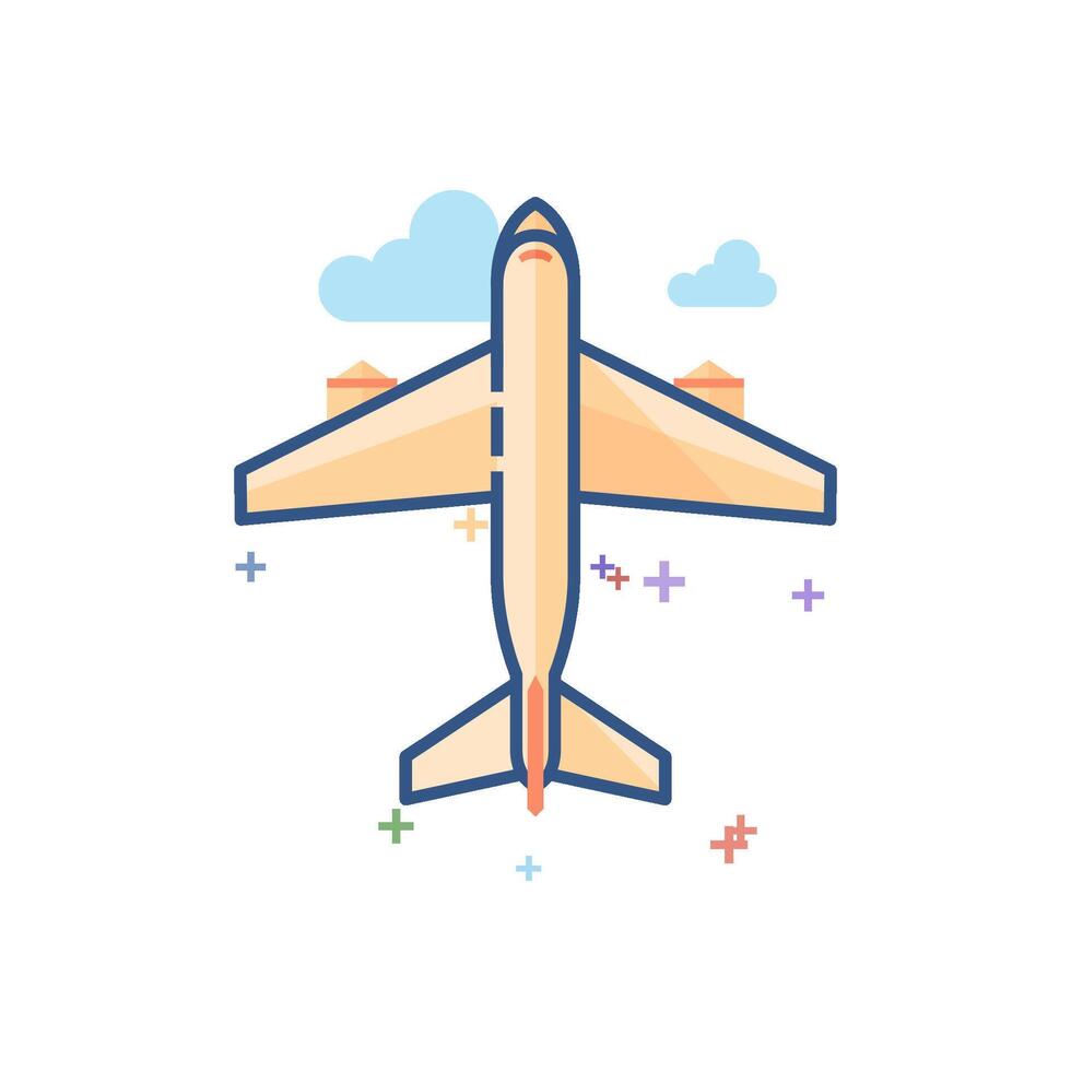 Flugzeug Symbol eben Farbe Stil Vektor Illustration