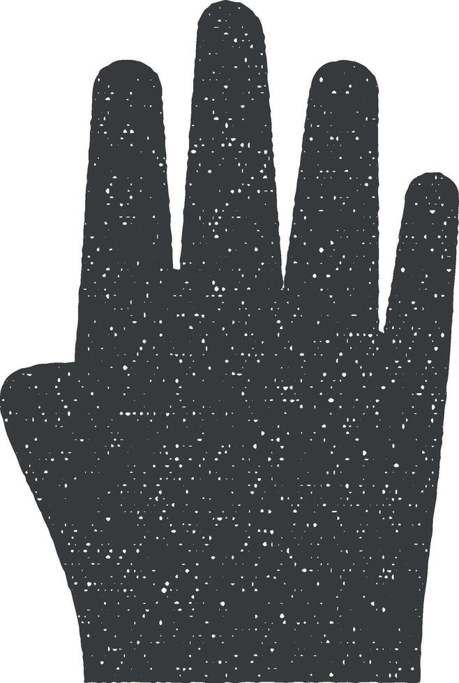 Hand, Finger, Geste Vektor Symbol Illustration mit Briefmarke bewirken