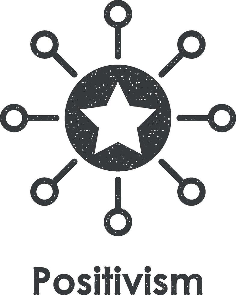 krets, stjärna, positivism vektor ikon illustration med stämpel effekt