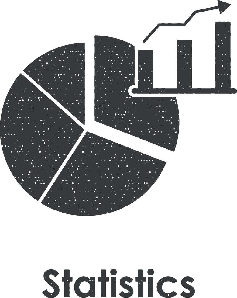 paj, Diagram, statistik vektor ikon illustration med stämpel effekt