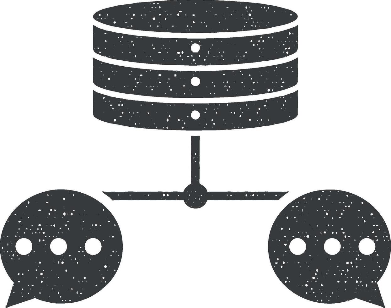 chatt, data, databas vektor ikon illustration med stämpel effekt