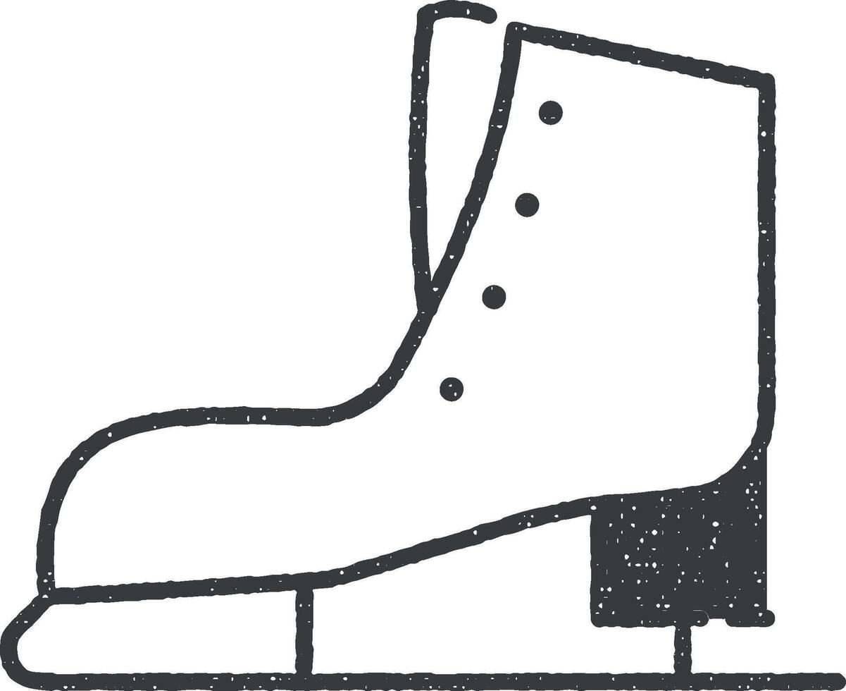 Schlittschuh, Winter Sport, Schuh Vektor Symbol Illustration mit Briefmarke bewirken