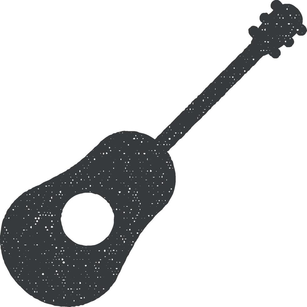 gitarr vektor ikon illustration med stämpel effekt