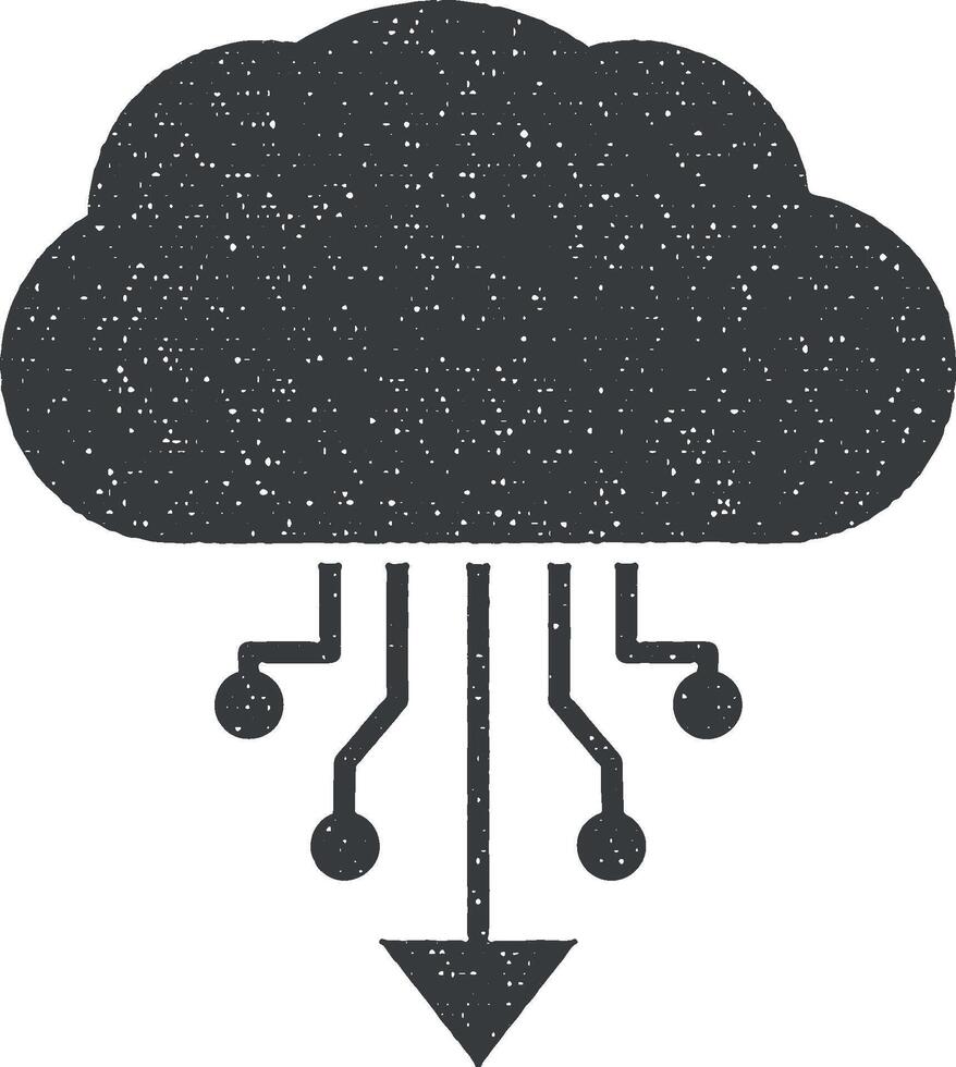 Wolke, herunterladen Vektor Symbol Illustration mit Briefmarke bewirken