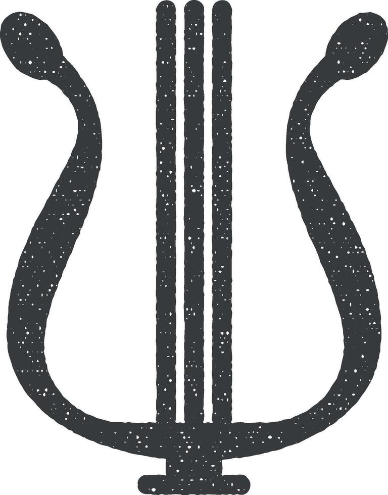 Harfe Vektor Symbol Illustration mit Briefmarke bewirken