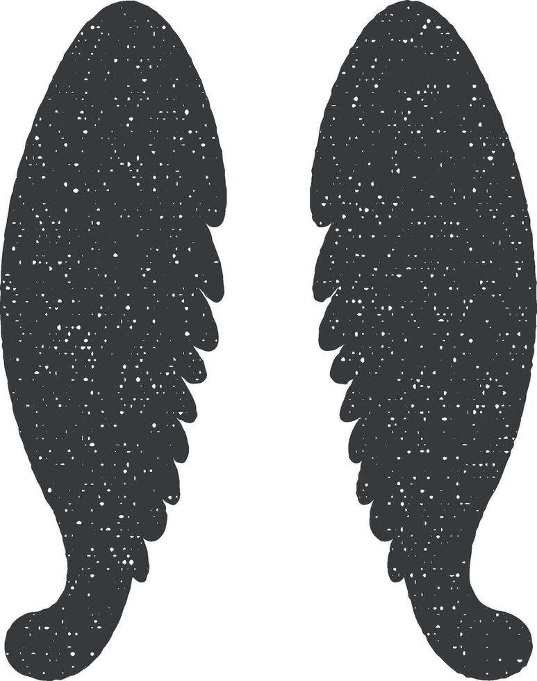 Engel Flügel Vektor Symbol Illustration mit Briefmarke bewirken